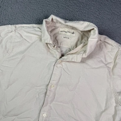 Camisa Abercrombie & Fitch Para Hombres M Crema Verano Mezcla de Lino Campamento Manga Corta Foto 1 de 4