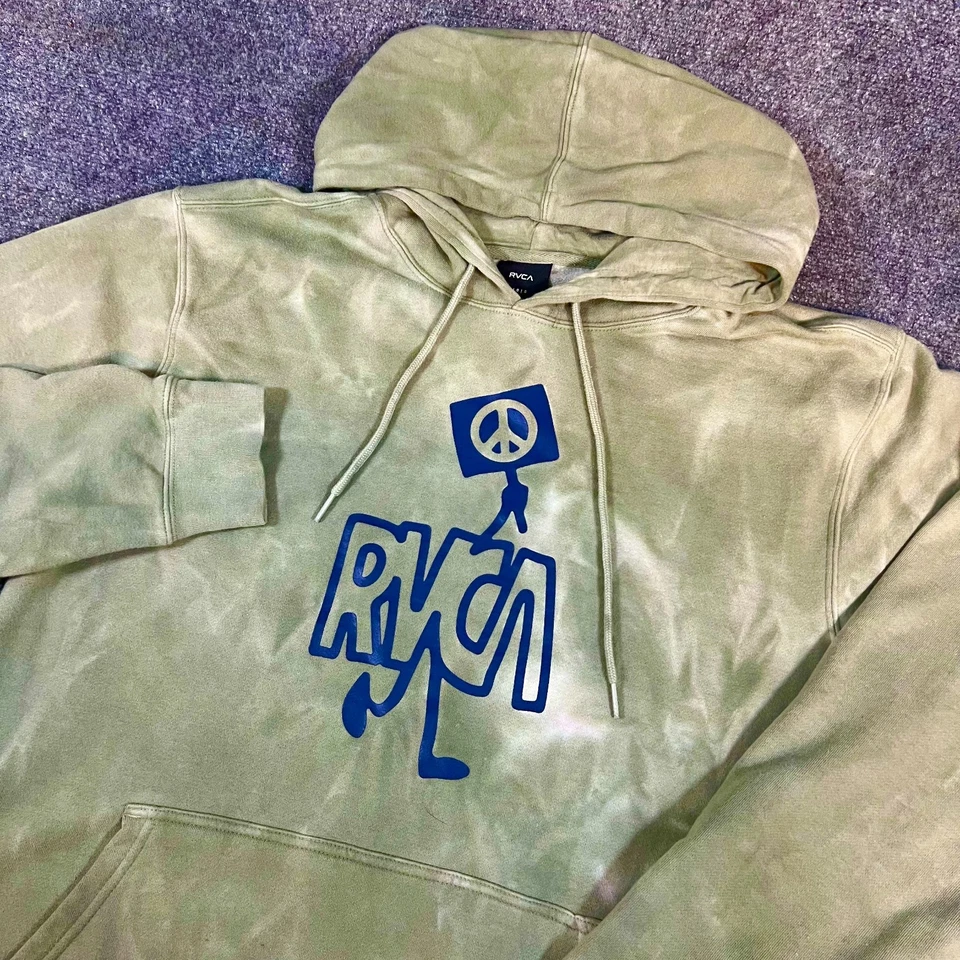 Sudadera con Capucha RVCA Peace Sign | LS | Verde | Tie Dye | Ropa de Calle Patinador | L Foto 1 de 4