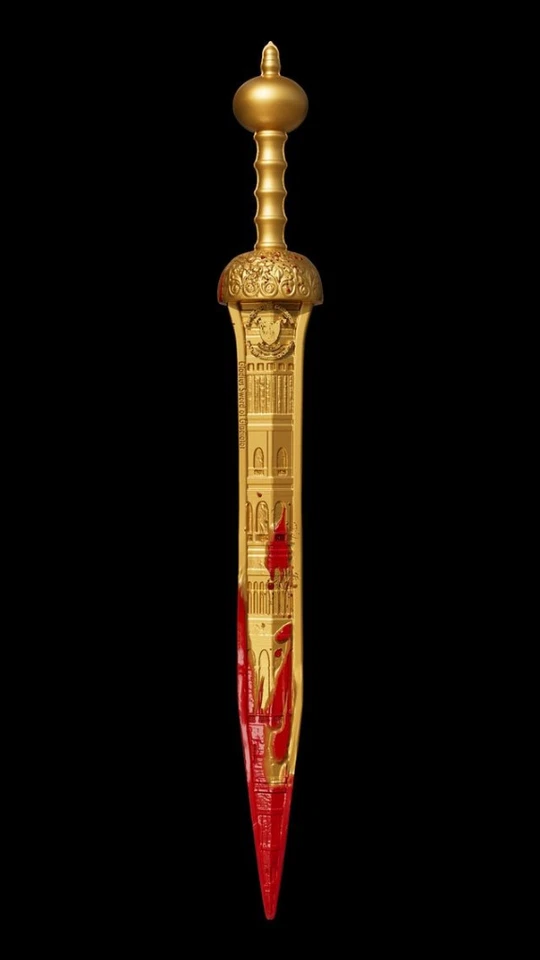 2025 Cameroon Gladius 2 oz 999 Silver Shaped Gold Gilt Finish Coin Mintage 498 - Image 1 of 1