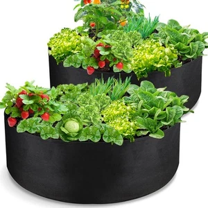 2Pcs 50 Gallon Plant Grow Bags, Fabric Raised Planting Bed Heavy Duty Non-Wov... - Picture 1 of 7