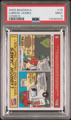 LeBron James 2003 Bazooka Comics Rookie RC PSA 9 Mint - Image 1 of 2
