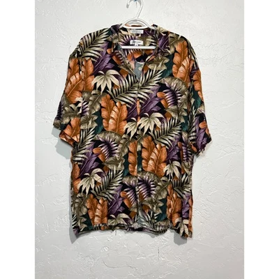 Pierre Cardin hawaiian tropical rayon button down camp shirt mens XL cruise  - Image 1 of 4