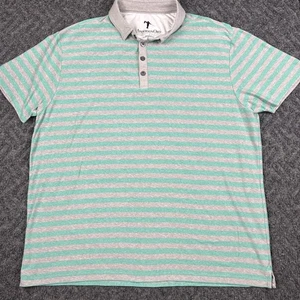 Anderson Ord Poloshirt Herren 2XL grau blau Streifen Golf Performance - Bild 1 von 6