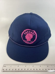 Vintage 80s Caesar’s Atlantic City Gambling Casino Snapback Rope Hat Blue - Picture 1 of 6
