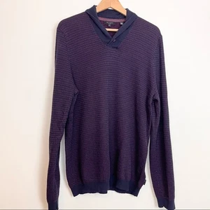 Ted Baker London Merino Wool Blend Sweater Pullover Schalkragen Herren Gr. XL - Bild 1 von 7