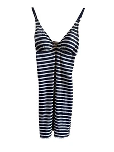 Tommy Bahama Women’s Breton Navy White Stripe Swim Or Athletic Dress Size Small - Picture 1 of 8