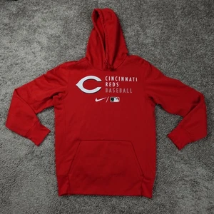 Cincinnati Reds Hoodie Mens Small Pullover Team Issued MLB Pockets Center Swoosh - Picture 1 of 10