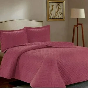 3-teiliges Quilt Tagesdecke Set Oversized Queen Dusty Rose - Bild 1 von 4