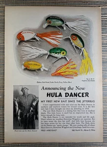 Fred Arbogast Hula Dancer Fishing Bait Lure Akron Ohio 1946 Vintage Print Ad - Picture 1 of 1