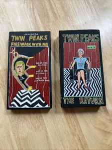 Hand painted on wood VHS GIRL Art Tapes Twin Peaks Fire Walk / The Return Lynch - Picture 1 of 7