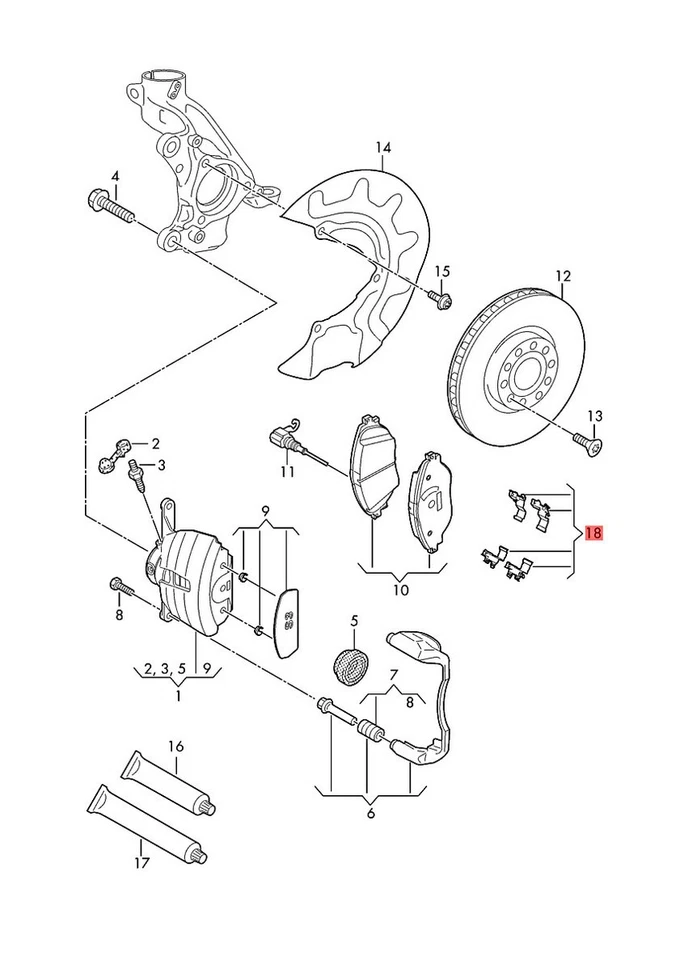 Genuine AUDI VW A3 S3 Sportback Lim. quattro. Repair Set 5WA698157A - Imagem 1 de 1