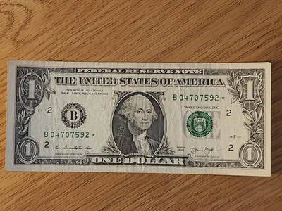 2013 B RARE DUPLICATE FORT WORTH $1 STAR NOTE B04707592* - Image 1 of 4