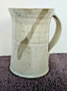 Tazza da caffè fatta a mano in ceramica artistica smaltata gres 10 oz beige maculato come nuova - Foto 1 di 3