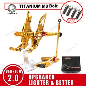 For Yamaha YZF R1 2009 - 2014 Adjustable Rearsets Footrest and Bolts Screws - Picture 1 of 7