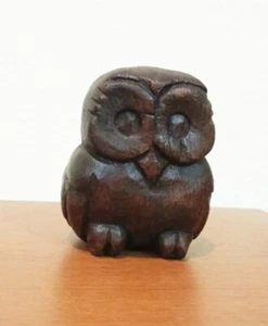 Eule Holz handgeschnitzt Wohndeko Statue Figur Skulptur - Bild 1 von 11