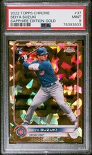 SEIYA SUZUKI 2022 Topps Chrome Sapphire 37 Gold Refractor RC /50 PSA 9