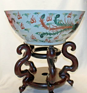 Large Qing Ching Dynasty Bowl - 1723 to 1735 - Yung Cheng - 14" Dia. X 6" Tall - Picture 1 of 9