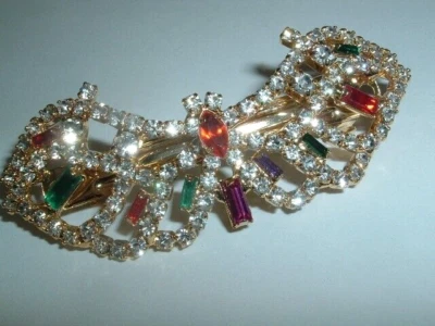 Jeweled Rhinestone Butterfly 3" HAIR BARRETTE NWT - Image 1 of 3