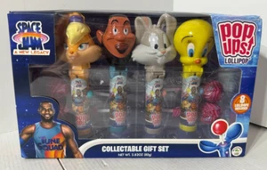 Space Jam New Legacy~Pop-Ups 4 dispenser lecca-lecca + lecca-lecca~RARO set da collezione - Foto 1 di 10