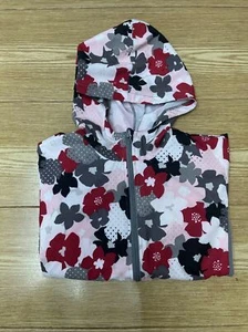 Avia Lightweight Girls Jacket L 10-12 Youth Floral Full Zip Hooded Rain Wind - Picture 1 of 19