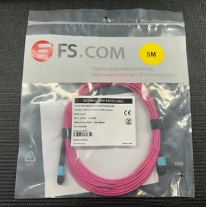 FS 5M MTP-12 Female to MTP-12 Female OM4 Multimode Elite Trunk Cable 12 Fibers - Photo 1/4