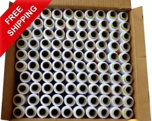 100 Pcs Polyester Thread White Color Spool Spun Sewing Supplies Quilting 180m - Picture 1 of 1