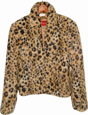 Vintage Classic OLSEN Animal Leopard Fur Wool Mohair Jacket Women's 8 L Europe - Image 1 of 4