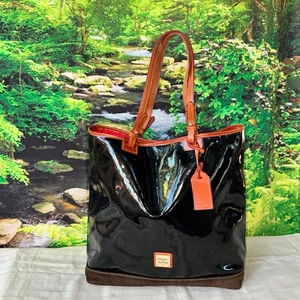 Dooney & Bourke large tote bag Patent leather/suede black/red - Picture 1 of 16