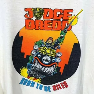 Camiseta De Colección Judge Dredd 1989 Surge Comic Fleetway Mediana 'Born To Be Riled' - Imagen 1 de 9