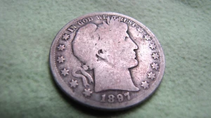 1897 o barber half dollar - Picture 1 of 4