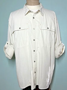 ORVIS Men's XXL Vented Fishing Outdoor Shirt Rolled Tab Sleeves Ivory White 2XL - Picture 1 of 12