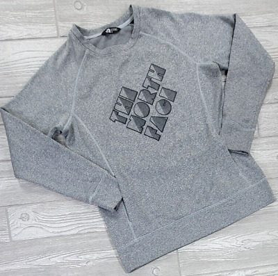 The North Face Womens Gray Black Crew Neck Fleece Lined Sweatshirt Size L • 21.97€