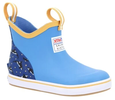 Xtratuf Kid's Ankle Deck Boot - Salmon Sisters Light Blue - Image 1 of 4