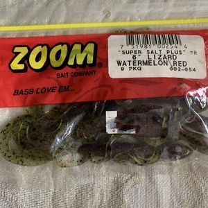 zoom lizard 6"  lure Watermelon Red 002-054 Super Salt Plus rig bait - Picture 1 of 2