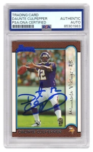 Daunte Culpepper Signed Vikings 1999 Bowman Rookie Football Card #166 - (PSA) - Picture 1 of 2