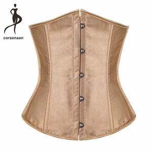 Metal Busk Closure Typed Corsets For Lady Cotton Lace Back Bustier With G-string