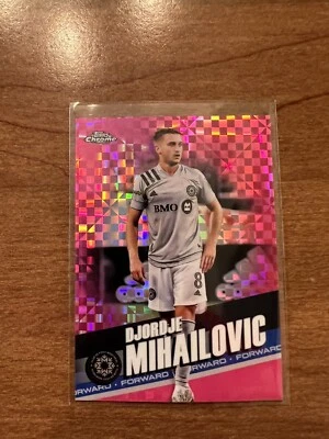 2022 Topps Chrome MLS Pink X-Fractor Djordje Mihailovic USMNT Olympic Team - Image 1 of 2