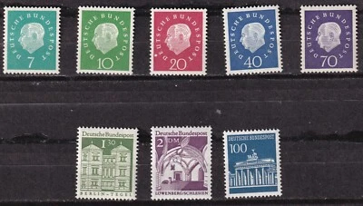 MATT'S STAMPS GERMANY #793-797, 950-951, & 956, MH, BEAUTIFUL COLOR! CV$30.85 - Image 1 of 3