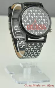 Orologio donna chic USA spedizione GRATUITA GUESS pelle nera acciaio donna bellissimo - Foto 1 di 1