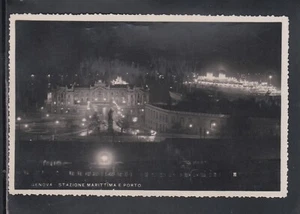 Cartolina Genova Stazione Marittima e Porto Notturno G2302 - Foto 1 di 1