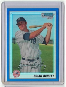2010 Bowman Chrome Blue Refractor Brian Baisley #180/250 New York Yankees #BCP49