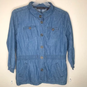 Gaviota Damen Jeansjacke blau Taillenlänge Knöpfe Band Kragen Taschen leicht XL - Bild 1 von 12