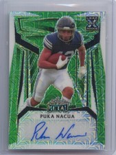 2023 Leaf Metal Puka Nacua GREEN MOJO XRC Auto 3/3 #BA-PN1 LOS ANGELES RAMS Rare