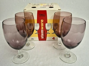Set 4 Calici da Tè Ghiacciato Libbey Napa Vetro Ametista, Stelo Esagonale Trasparente - Foto 1 di 11