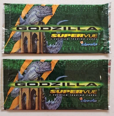 Tarjetas de película Godzilla Supervue Inkworks edición del Reino Unido lote de 2 paquetes sin abrir* Foto 1 de 2