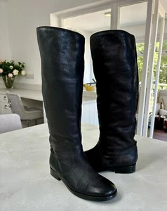 Botas de montar Carlo Pazolini de cuero negro forradas de piel Reino Unido 5 - Imagen 1 de 5
