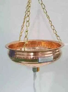 Copper Shirodhara Pot 2Ltr Pure Ayurvedic Equipment Control Valve & Brass Chain - Picture 1 of 3