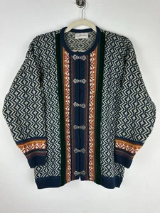 Vintage Folda Islandica reine Schurwolle Strickjacke Pullover silberner Verschluss Gr. XL - Bild 1 von 13