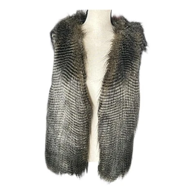 Chaleco de piel sintética Forever 21 para mujer 1X negro marrón Chevron Y2K mafia esposa hippie Foto 1 de 4