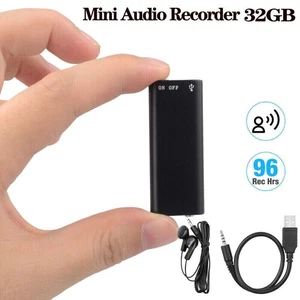 Mini Voice Recorder Diktiergerät Geräuscherkennung Audio Ton Aufnahme Auto 32GB - Bild 1 von 12